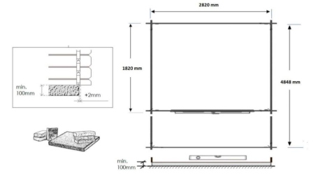 Casetta da giardino in legno con veranda e tettoia - 15m2 - 3x2m - 28mm - colore: naturale