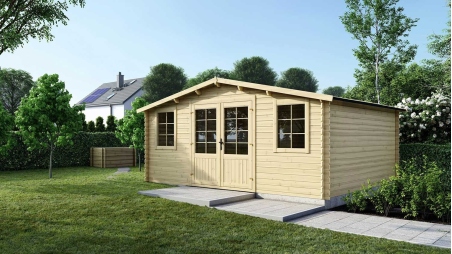 Casetta da giardino in legno - 25m2 - 5x5m - 40mm - colore: naturale