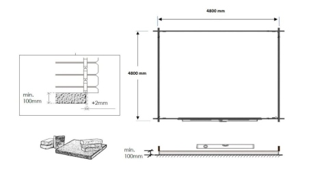 Casetta da giardino in legno - 25m2 - 5x5m - 40mm - colore: naturale