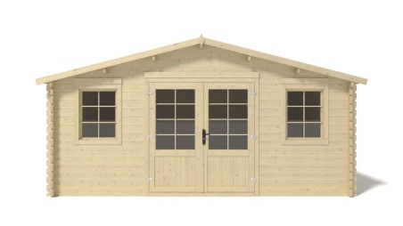 Casetta da giardino in legno - 25m2 - 5x5m - 40mm - colore: naturale