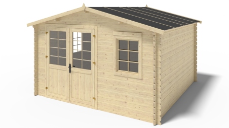 Casetta da giardino in legno - 16m2 - 4x4m - 40mm - colore: naturale