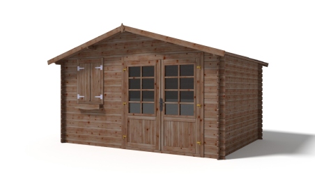 Casetta da giardino in legno - 12m2 - 4x3m - impregnata - 28mm - colore: marrone