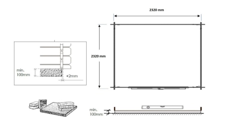 Casetta da giardino in legno - 6.25m2 - 2.5x2.5m - 28mm - colore: naturale