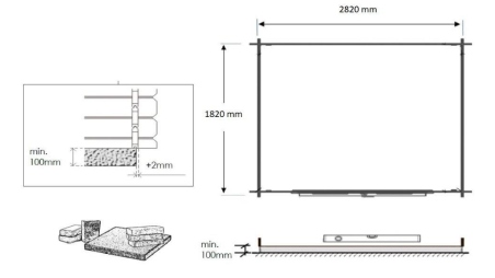Casetta da giardino in legno - 6m2 - 3x2m - 28mm - colore: naturale