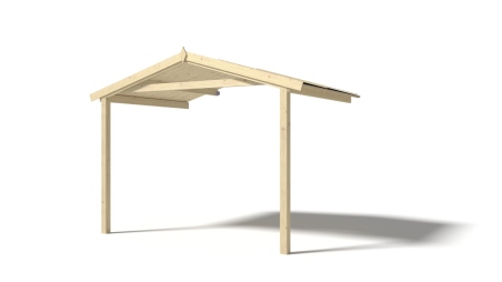 Casetta da giardino in legno con veranda e tettoia - 16.5m2 - 3x2.5m - 28mm - colore: naturale