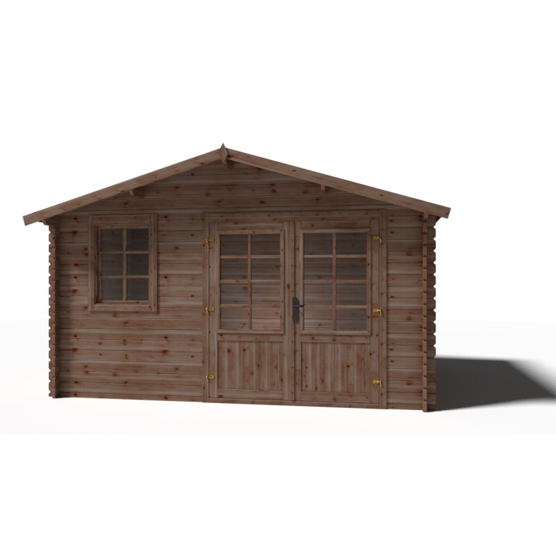 Casetta da giardino in legno - 11.7m2 - 3.9x3m - impregnata - 34mm - colore: 