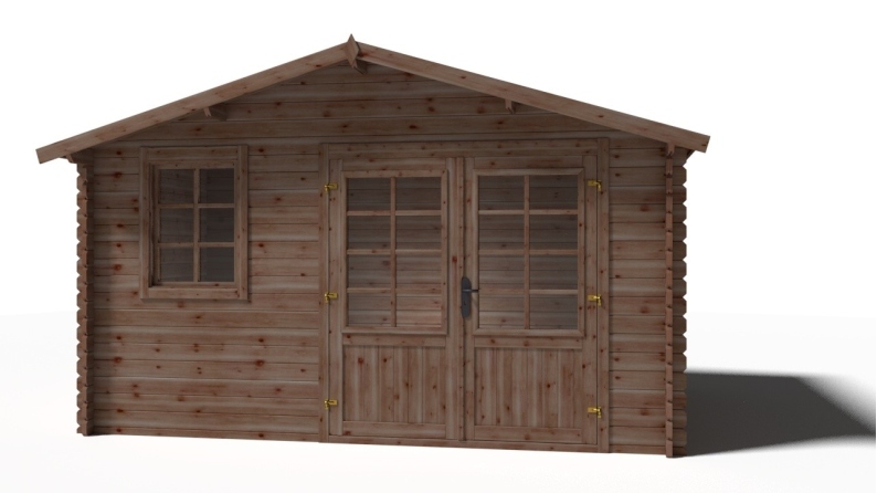 Casetta da giardino in legno - 11.7m2 - 3.9x3m - impregnata - 34mm - colore: marrone