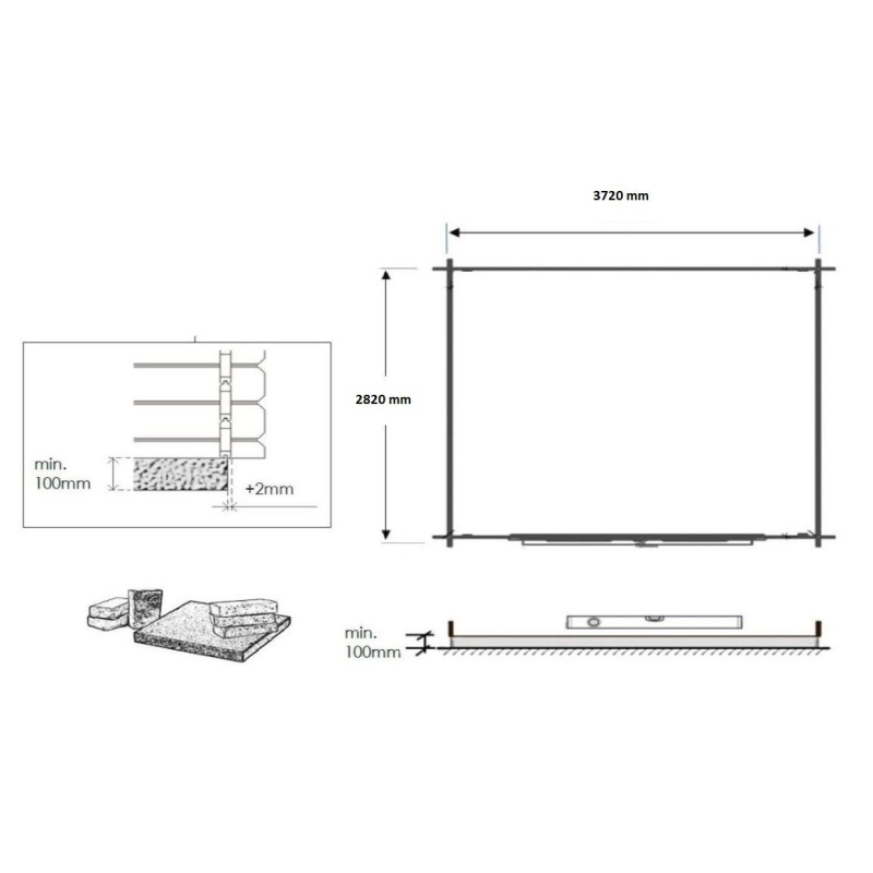 Casetta da giardino in legno - 11.7m2 - 3.9x3m - impregnata - 34mm - colore: 
