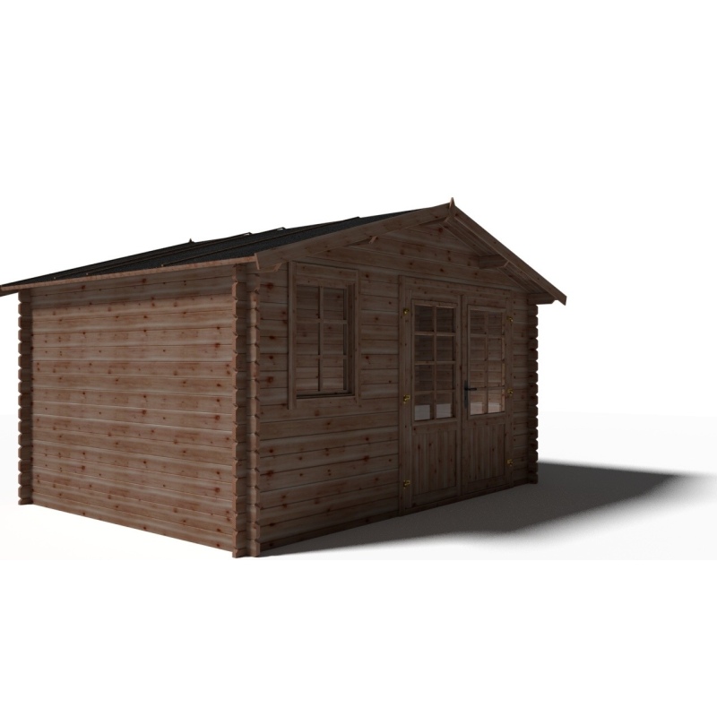 Casetta da giardino in legno - 11.7m2 - 3.9x3m - impregnata - 34mm - colore: 