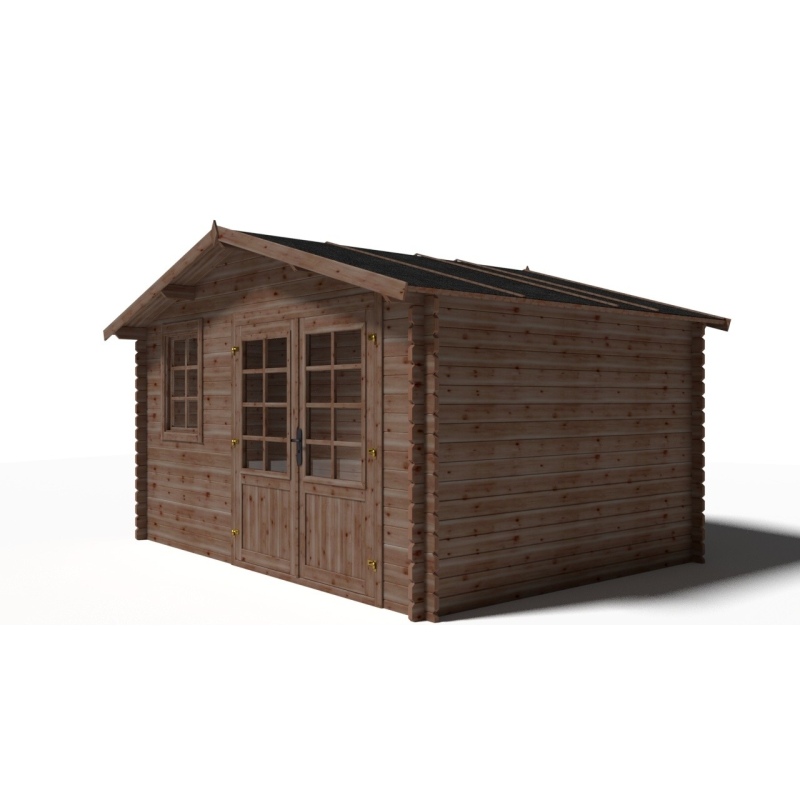 Casetta da giardino in legno - 11.7m2 - 3.9x3m - impregnata - 34mm - colore: 