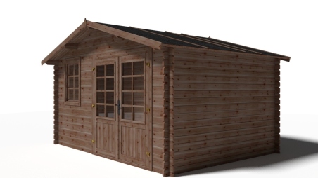 Casetta da giardino in legno - 11.7m2 - 3.9x3m - impregnata - 34mm - colore: marrone