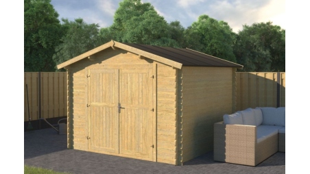 Casetta da giardino in legno - 9m2 - 3x3m - impregnata - 28mm - colore: verde