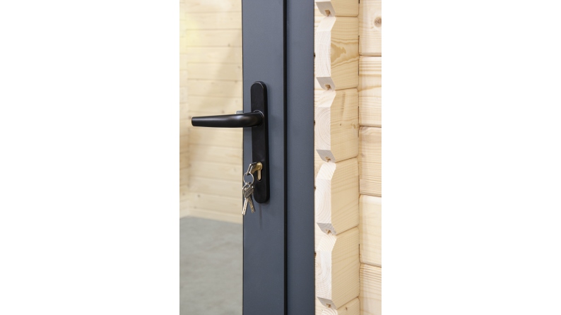 Casetta da giardino in legno - 17.4m2 - 5.79x3m - 28mm - colore: naturale