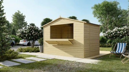 Chiosco per mercatini 5.72 m2 - 3.11x1.84 m - 19 mm