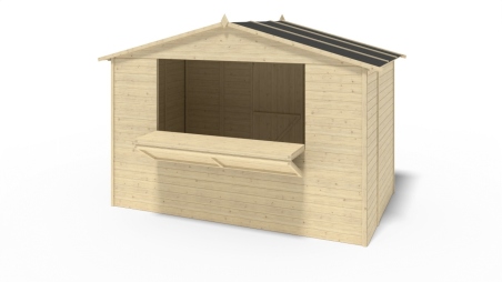 Chiosco per mercatini 5.72 m2 - 3.11x1.84 m - 19 mm