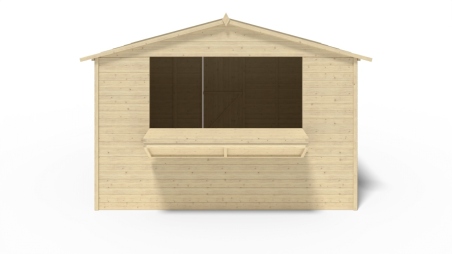 Chiosco per mercatini 9.42 m2 - 3.11x3.03 m - 19 mm