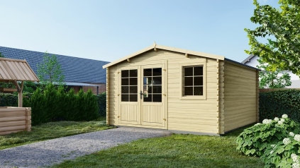 Casetta da giardino in legno - 15.21m2 - 3.9x3.9m - 40mm - colore: naturale