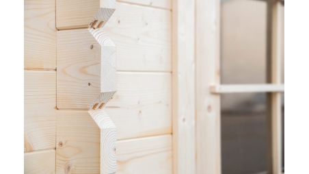 Casetta da giardino in legno - 15.21m2 - 3.9x3.9m - 40mm - colore: naturale