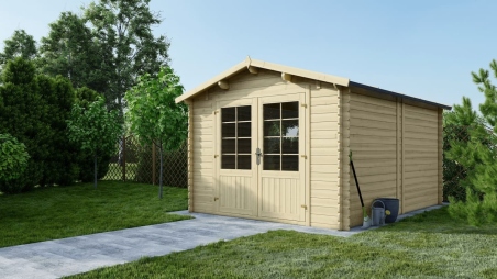 Casetta da giardino in legno - 12m2 - 3x4m - 28mm - colore: naturale