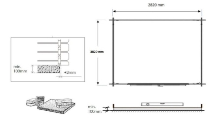 Casetta da giardino in legno - 12m2 - 3x4m - 28mm - colore: naturale