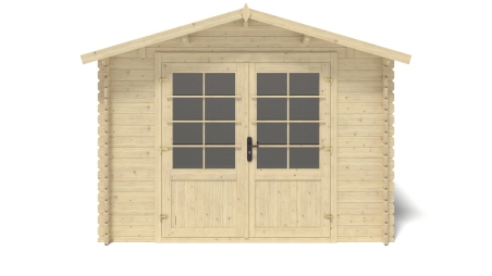 Casetta da giardino in legno - 9m2 - 3x3m - 28mm - colore: naturale
