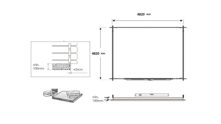 Casetta da giardino in legno - 25m2 - 5x5m - 34mm - colore: naturale