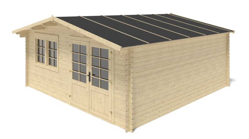 Casetta da giardino in legno - 25m2 - 5x5m - 34mm - colore: naturale