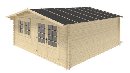 Casetta da giardino in legno - 25m2 - 5x5m - 34mm - colore: naturale