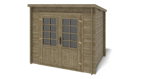 Casetta da giardino in legno - 5m2 - 2.5x2m - impregnata - 28mm - colore: verde