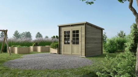 Casetta da giardino in legno - 6.25m2 - 2.5x2.5m - impregnata - 28mm - colore: verde