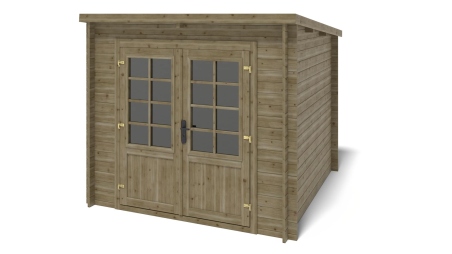 Casetta da giardino in legno - 6.25m2 - 2.5x2.5m - impregnata - 28mm - colore: verde