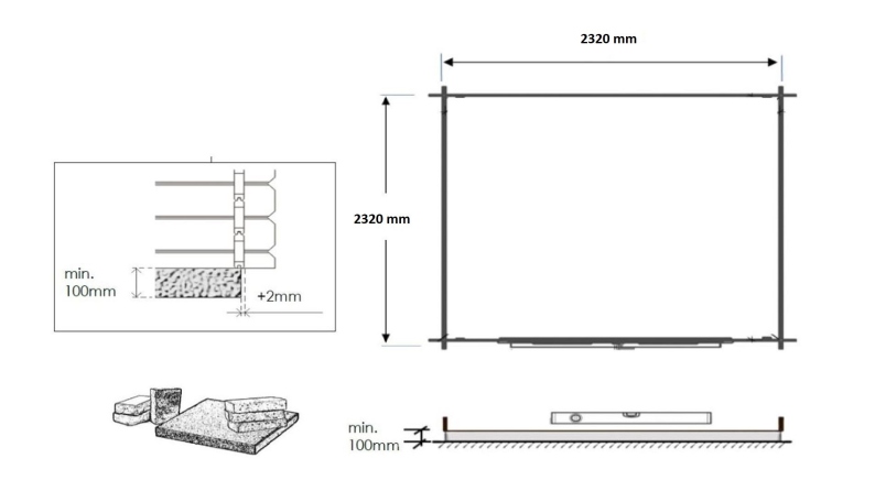 Casetta da giardino in legno - 6.25m2 - 2.5x2.5m - impregnata - 28mm - colore: verde