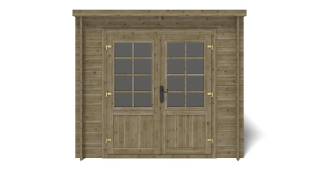 Casetta da giardino in legno - 6.25m2 - 2.5x2.5m - impregnata - 28mm - colore: verde
