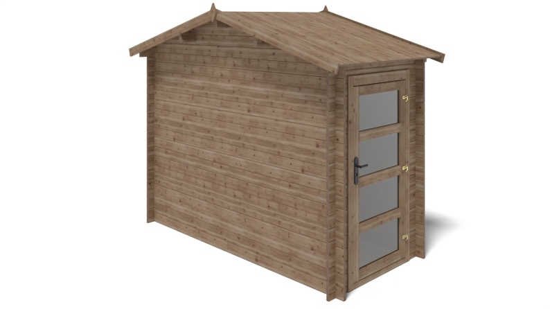 Casetta da giardino in legno - 4.5m2 - 1.5x3m - impregnata - 28mm - colore: marrone