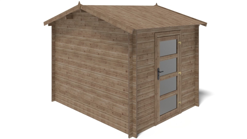 Casetta da giardino in legno - 7.5m2 - 2.5x3m - impregnata - 28mm - colore: marrone