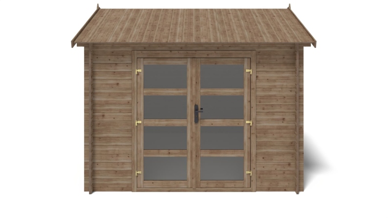 Casetta da giardino in legno - 9m2 - 3x3m - impregnata - 28mm - colore: marrone