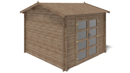 Casetta da giardino in legno - 9m2 - 3x3m - impregnata - 28mm - colore: marrone