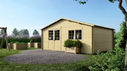 Casetta da giardino in legno - 30m2 - 6x5m - 40mm - colore: naturale