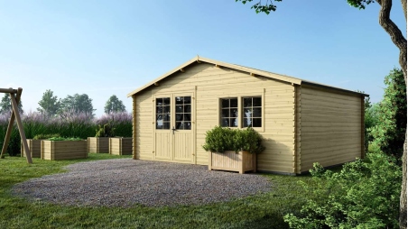 Casetta da giardino in legno - 30m2 - 6x5m - 40mm - colore: naturale