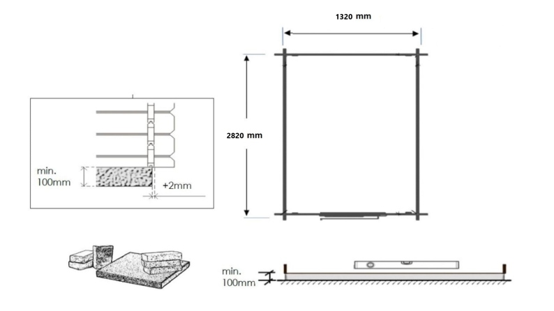 Casetta da giardino in legno – 1.5x3 m con estensione 1.5x2.76 m - 15.56 m²