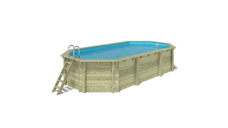 Piscina in legno Nemo 7.3x3.97 - H.1.45 m fissate su calcestruzzo esistente