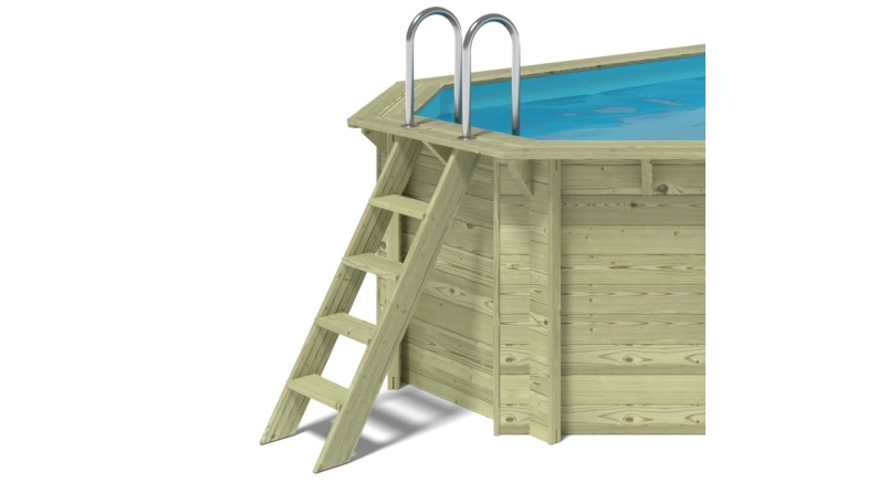 Piscina in legno Nemo 7.3x3.97 - H.1.45 m fissate su calcestruzzo esistente