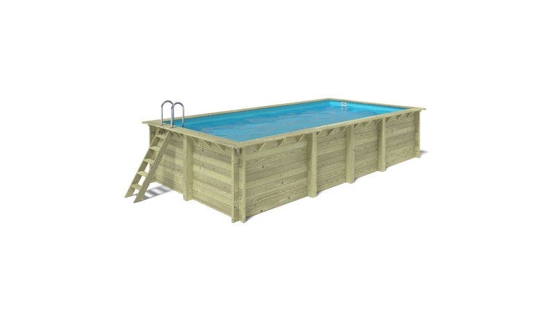 Piscina in legno Aqua 7x3.75 - H.1.45 m fissate su calcestruzzo esistente