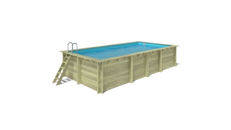 Piscina in legno Aqua 7x3.75 - H.1.45 m fissate su calcestruzzo esistente