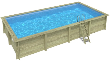 Piscina in legno Aqua 8.5x4.35 - H.1.45 m su telaio senza cementazione