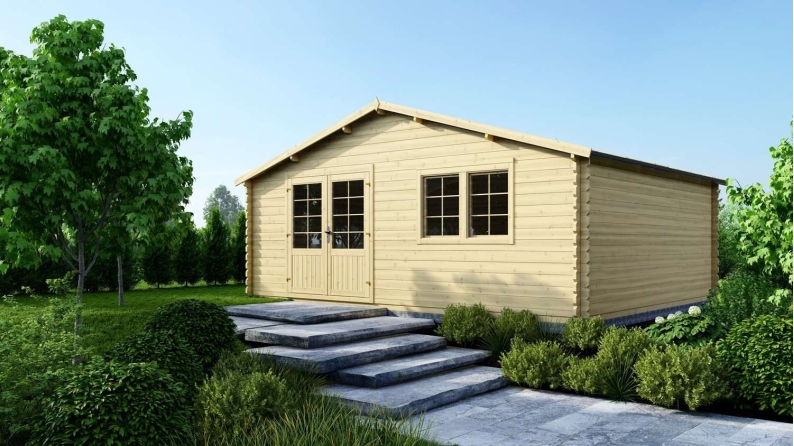 Casetta da giardino in legno - 30m2 - 6x5m - 40mm - colore: naturale