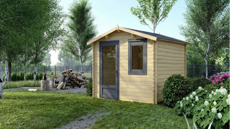 Casetta da giardino in legno - 7.5m2 - 3x2.5m - 28mm - colore: naturale