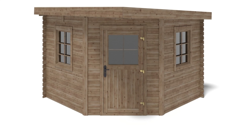 Casetta da giardino in legno - 8m2 - 3x3m - impregnata - 28mm - colore: marrone