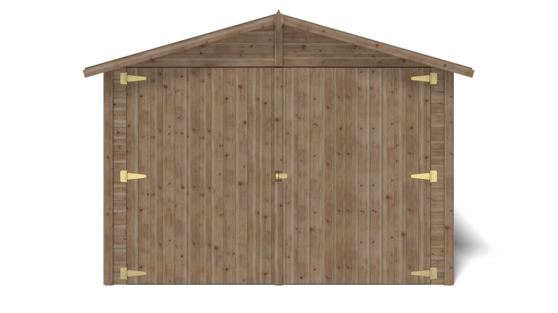 Garage in legno - 14.94m2 - 3.05x4.93m - 18mm - colore: marrone - impregnata