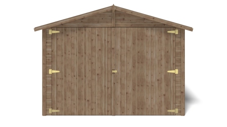 Garage in legno - 14.94m2 - 3.05x4.93m - 18mm - colore: marrone - impregnata